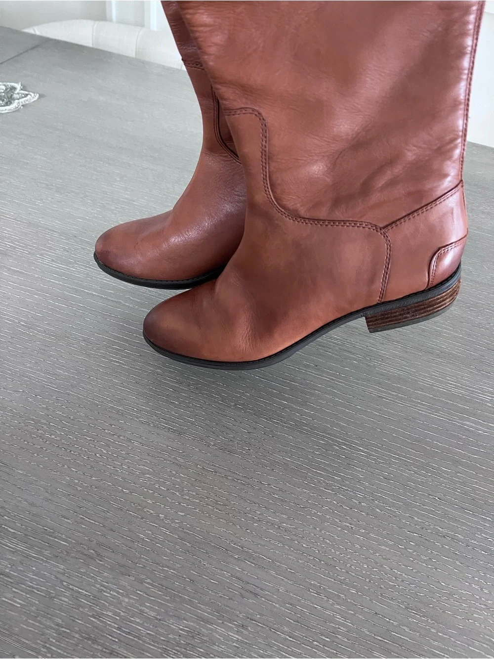 Sam Edelman Over-the-Knee Leather Riding Boots - Cognac